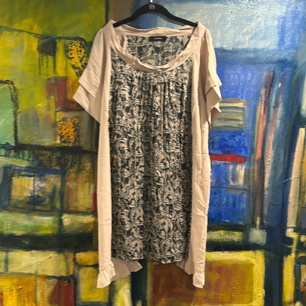 Cotelac midi panel dress/wide neck line-pleated front/back panels Cotelac size 2